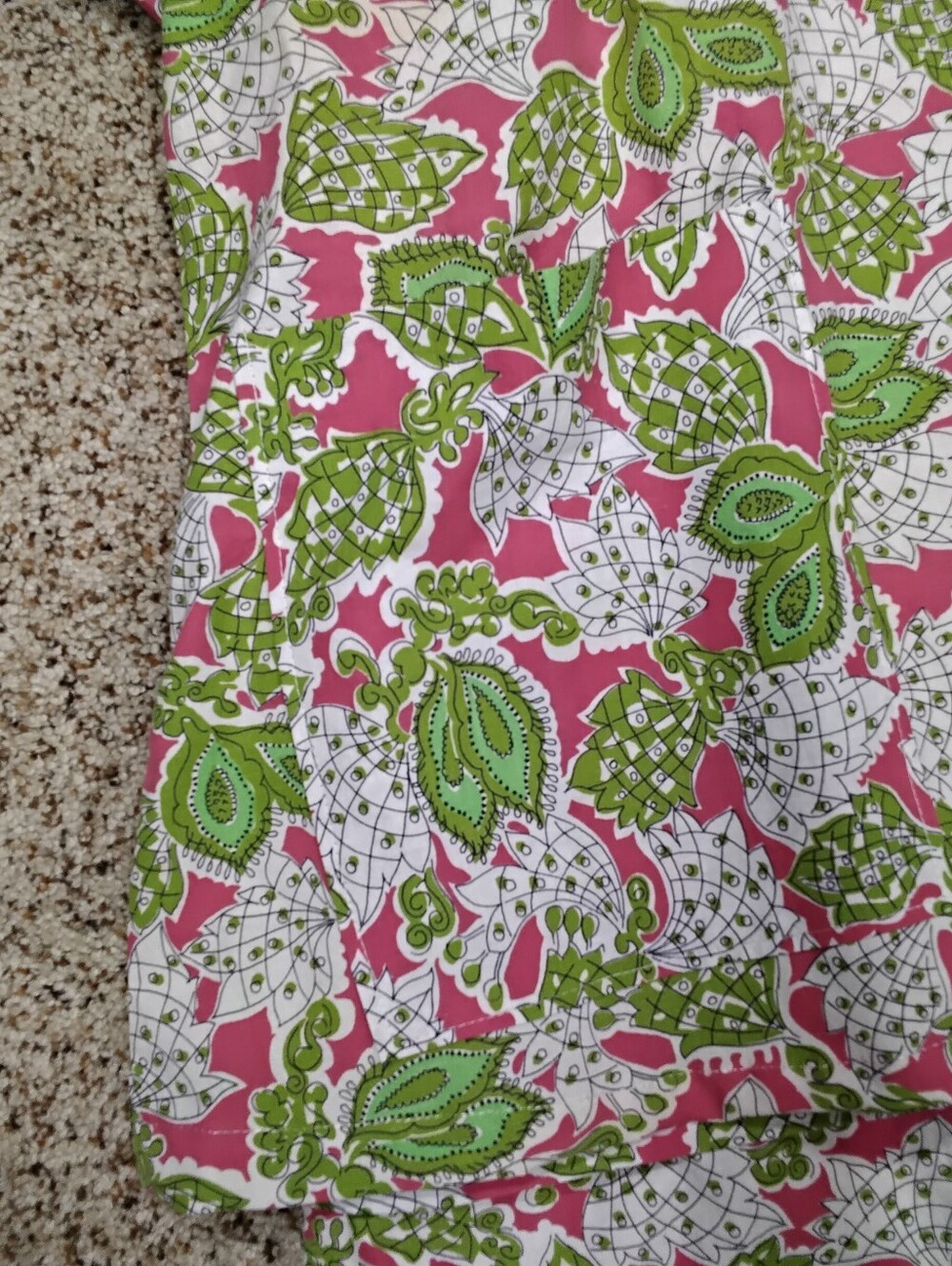 4037 Size XL Handmade Cotton   Lend Pink & Green Floral Pant Set - Picture 3 of 7